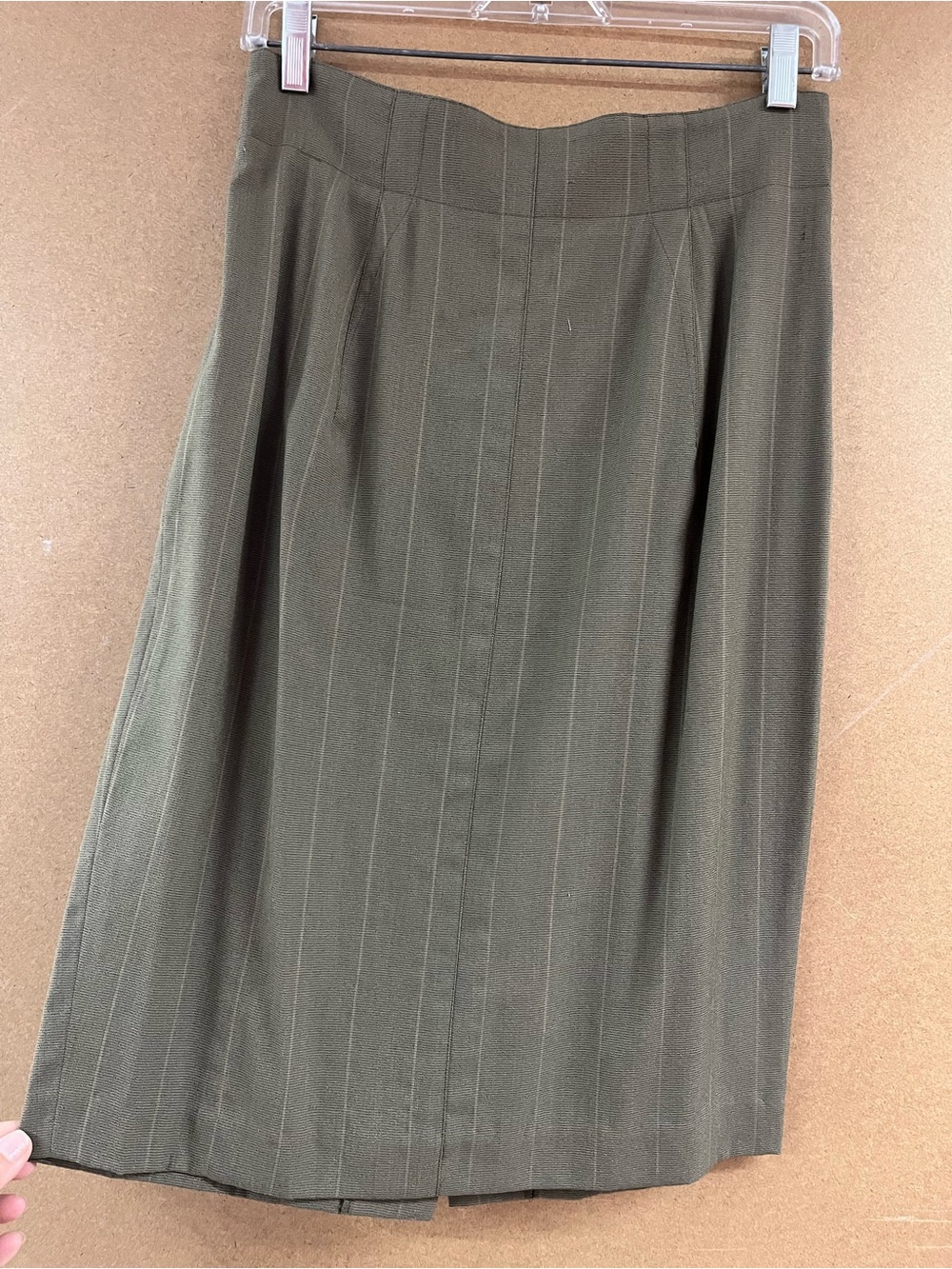 Biba Olive Pinstripe Midi Skirt
